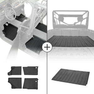 Can-Am Defender MAX 4pc Floor Mats & Bed Liner Kit - Kemimoto