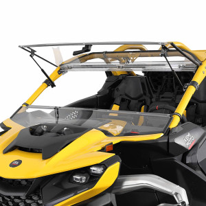 Can-Am Maverick R Scratch Resistant Flip Windshield - Kemimoto