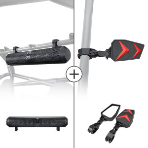 Can-Am Maverick X3 Bluetooth Sound Bar & Side Rear View Mirrors - Kemimoto