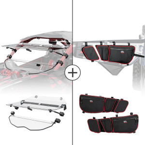 Can-Am Maverick X3 Flip Windshield & Door Bags - Kemimoto