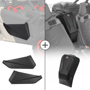 Can-Am Maverick X3 Front Lower Door Inserts & Center Storage Bag - Kemimoto