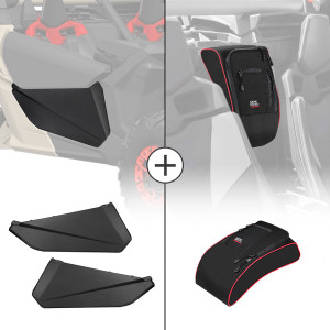 Can-Am Maverick X3 Front Lower Door Inserts & Console Storage Bag - Kemimoto