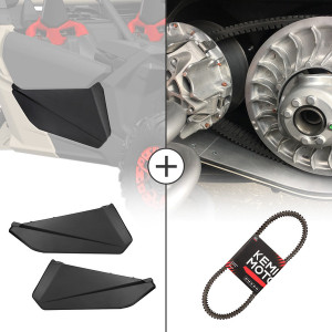 Can-Am Maverick X3 Front Lower Door Inserts & Heavy Duty Belts - Kemimoto