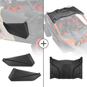 Can-Am Maverick X3 Front Lower Door Inserts & Plastic Roof - Kemimoto