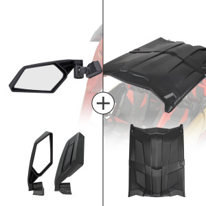 Can-Am Maverick X3 Max Side View Mirror & Hard Roof - Kemimoto