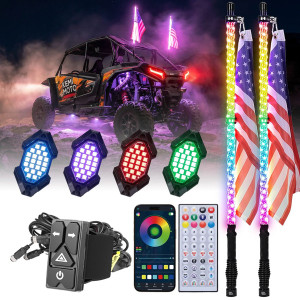 Can-Am Offroad Universal 3FT LED Whip Lights & Rock Lights Combo - Kemimoto
