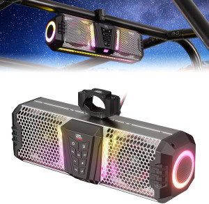 Honda Pioneer Midnight S40 16" Aluminum RGB Bluetooth Soundbar Silver - Kemimoto