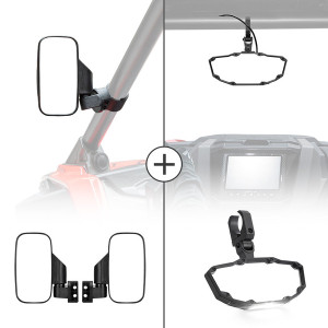 Kawasaki Mule / Teryx Side View Mirrors & Center Mirror - Kemimoto