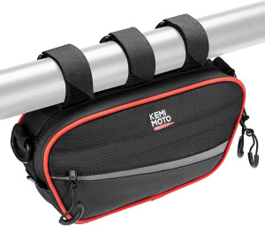 Kawasaki Offroad 11" x 5", Black & Red Roll Cage Storage Bag - Kemimoto
