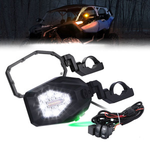 Kawasaki Teryx LED Lighted Side Mirrors with Flowing Turn Signal - Kemimoto