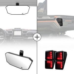 Polaris Ranger 1000/XP 1000 Rear View Mirror & Tail Light - Kemimoto