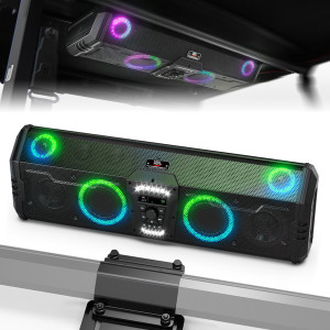 Polaris Ranger Midnight 90 Roof 34.25" Soundbar Bluetooth Speaker with Dual Subwoofers, IP66 Waterproof 10-Speaker System - Kemimoto