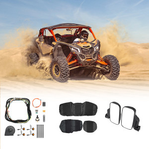 Polaris Ranger XP 1000 Crew Turn Signal Kit & Seat Cover & Side Mirrors - Kemimoto