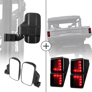 Polaris Ranger XP 1000/570 Adjustable Side Mirrors & Tail Light - Kemimoto