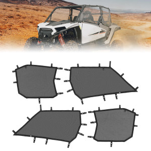 Polaris RZR 4 XP 1000 Window Mesh Net Side Soft Windshield - Kemimoto
