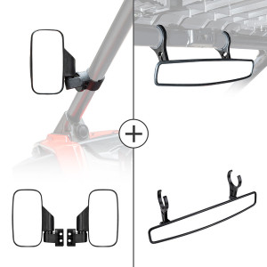 Polaris RZR 900/1000/XP1000 Side View & Center Rearview Mirror with 1.75 or 2 Clamps - Kemimoto