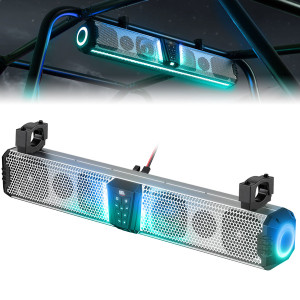 Polaris RZR Midnight S80 Gen1.0 32" Aluminum 6-Speaker RGB Soundbar Silver - Kemimoto
