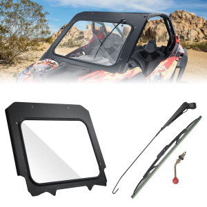 Polaris RZR PRO XP/Turbo R Glass Windshield w/ Manual Wipers - Kemimoto