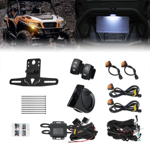 Polaris RZR Turn Signal Kit with 110D Horn and License Plate Holder with Light - Kemimoto