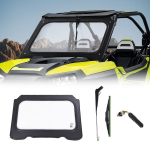 Polaris RZR XP 1000 Glass Windshield with Manual Wiper - Kemimoto