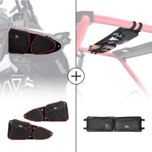 Polaris RZR XP 1000/ 4 XP 1000 Front Side Door Bags & Roof Overhead Storage Bag - Kemimoto
