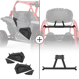 Polaris RZR XP 1000/ XP Turbo Spare Tire Carrier Mount & Lower Half Door Inserts Panels - Kemimoto
