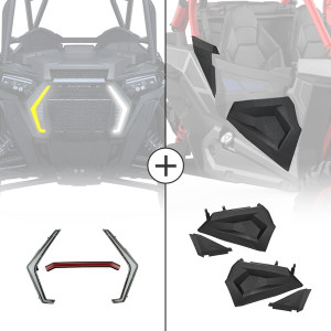 Polaris RZR XP 1000/ XP Turbo/ XP Turbo S Front LED Street Legal Light & Lower Half Door - Kemimoto
