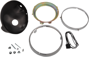 Emgo - 7" Side Mount Headlamp Shell - Black - 7" Side Mount Headlamp Shell - 66-65010