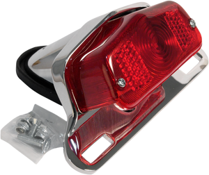 Emgo - Taillight - Chrome Bracket - Red Lens - Lucas-Style Taillight with Chrome Bracket - 62-21510 Emgo - Taillight - Chrome Bracket - Red Lens - Lucas-Style Taillight with Chrome Bracket - 62-21510
