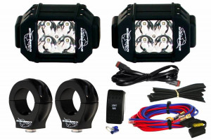 Polaris Ranger 3w 2X2 A-Pillar Light Kit (1.75" Clamps) - Lazer Star Lights