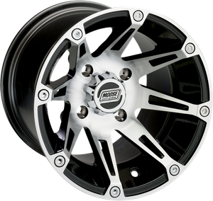 Polaris Ranger Aluminum Rear Wheel (387M 14X8 4/156 4+4) Black Chrome Silver - Moose