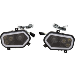 Polaris RZR LED Headlights Black - Moose
