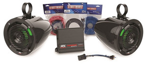 Polaris RZR Audio Package with Amplifier & 2 Roll Cage Speakers - MTX Audio