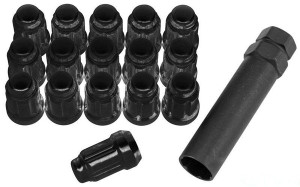 Polaris RZR 12mm x 1.5, Black, Set of 16 Spline Lug Nuts - QuadBoss