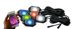 Honda Pioneer/Talon NEW 6-POD RGB+W Hi-Power Rock Light Complete Kit with Bluetooth APP Controls - Race Sport Lighting
