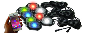 Honda Pioneer/Talon NEW 8-POD RGB+W Hi-Power Rock Light Complete Kit with Bluetooth APP Controls - Race Sport Lighting