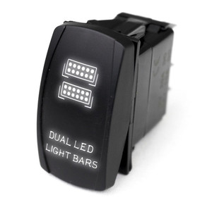 Polaris Ranger LED Rocker Switch w/ White LED Radiance Dual LED Light Bar - Race Sport Lighting