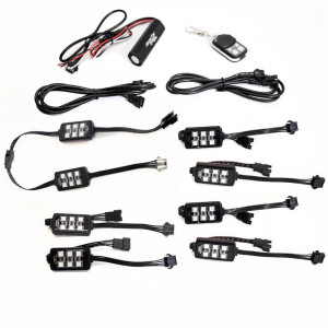 Polaris RZR 8 Piece Color ADAPT Series RGB Multi-Color Accent Light Kit - Race Sport Lighting