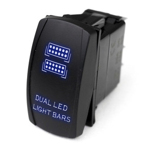 Polaris RZR LED Rocker Switch w/ Blue LED Radiance Dual LED Light Bar - Race Sport Lighting