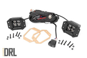 Can-Am Commander/Defender/Maverick X3/R 2" Black Series LED Light Pods Flush Mount - Rough Country