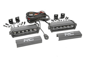 Honda Pioneer/Talon 6" Single Row Black Series LED Light Bar Pair - Rough Country