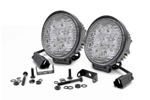 Kawasaki Teryx/Mule/KRX/Ridge 4" Chrome Series Round LED Light Pair - Rough Country