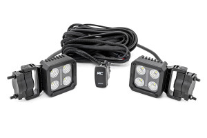 Polaris RZR 2 Inch Black Series (Swivel Mount) LED Light Pair - Rough Country