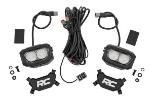 Polaris RZR 5 Inch White/Amber DRL Flood Light Pods (Pair) - Rough Country