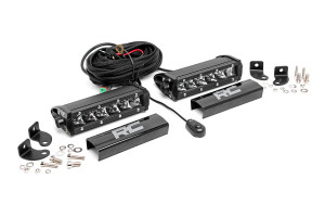 Polaris RZR 6" Chrome Series Single Row LED Light Bar Pair - Rough Country