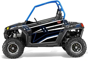 Polaris RZR S 800 LE Stealth Black Voodoo Blue Slimline Two Door Graphics Kit - Trail Armor