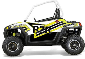 Polaris RZR S 800 White Lightning Slimline Two Door Graphics Kit - Trail Armor