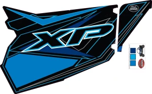 Polaris RZR XP 1000 GenX Slide On Two Door Graphics Kit- Voodoo Blue - Trail Armor