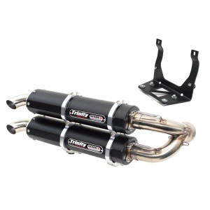 Can-Am Maverick X3 Dual Slip-On Brushed Black - Trinity Racing