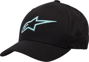 Alpinestars - Ageless Curve Hat - Black/Light Aqua - Small/Medium - Ageless Curve Hat - 1017810101177SM